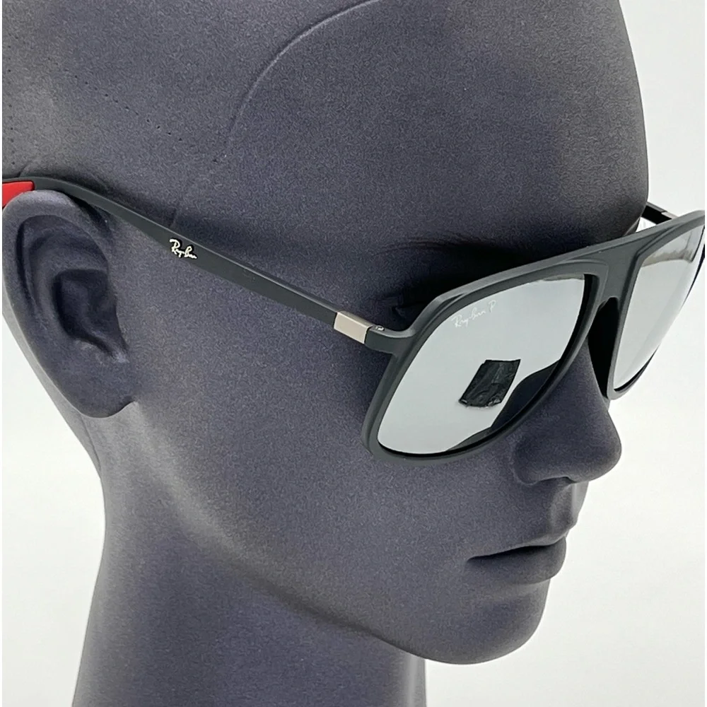 Ray-Ban RB4308M Scuderia Ferrari Matte Grey Mirror Sunglasses RB4308M F6266G 57